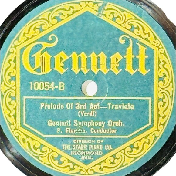 Symphony In E Flat Major Menuetto 10 Inch Shellac 78 RPM Gennett 10054 Vintage - Picture 4 of 4